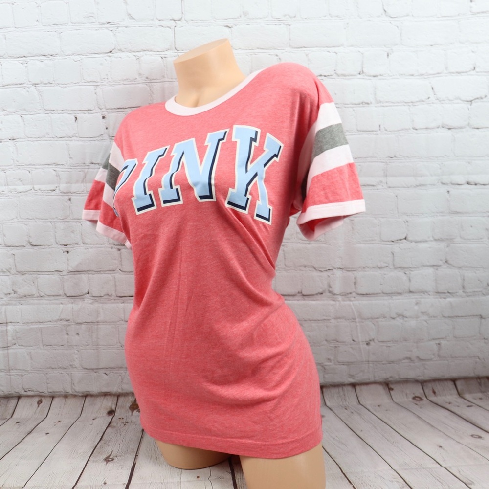 VS PINK Logo Print Short Sleeve Tee Shirt - Picture 5 of 7